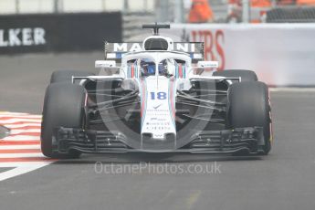 World © Octane Photographic Ltd. Formula 1 – Monaco GP - Practice 1. Williams Martini Racing FW41 – Lance Stroll. Monte-Carlo. Thursday 24th May 2018.