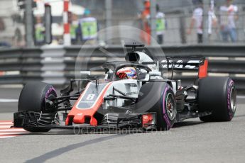 World © Octane Photographic Ltd. Formula 1 – Monaco GP - Practice 1. Haas F1 Team VF-18 – Romain Grosjean. Monte-Carlo. Thursday 24th May 2018.
