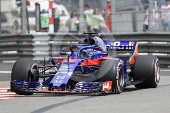 World © Octane Photographic Ltd. Formula 1 – Monaco GP - Practice 1. Scuderia Toro Rosso STR13 – Brendon Hartley. Monte-Carlo. Thursday 24th May 2018.