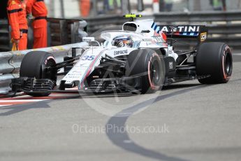 World © Octane Photographic Ltd. Formula 1 – Monaco GP - Practice 1. Williams Martini Racing FW41 – Sergey Sirotkin. Monte-Carlo. Thursday 24th May 2018.