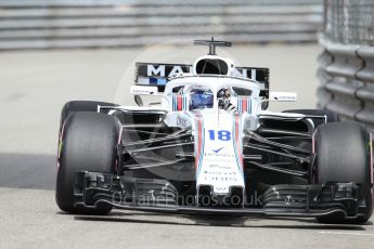 World © Octane Photographic Ltd. Formula 1 – Monaco GP - Practice 1. Williams Martini Racing FW41 – Lance Stroll. Monte-Carlo. Thursday 24th May 2018.