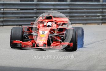 World © Octane Photographic Ltd. Formula 1 – Monaco GP - Practice 1. Scuderia Ferrari SF71-H – Sebastian Vettel. Monte-Carlo. Thursday 24th May 2018.