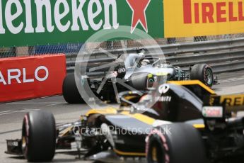 World © Octane Photographic Ltd. Formula 1 – Monaco GP - Practice 1. Mercedes AMG Petronas Motorsport AMG F1 W09 EQ Power+ - Lewis Hamilton and Renault Sport F1 Team RS18 – Carlos Sainz. Monte-Carlo. Thursday 24th May 2018.