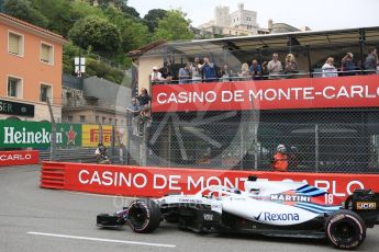 World © Octane Photographic Ltd. Formula 1 – Monaco GP - Practice 1. Williams Martini Racing FW41 – Lance Stroll. Monte-Carlo. Thursday 24th May 2018.