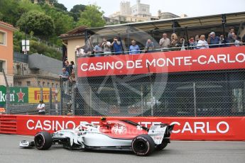 World © Octane Photographic Ltd. Formula 1 – Monaco GP - Practice 1. Alfa Romeo Sauber F1 Team C37 – Charles Leclerc. Monte-Carlo. Thursday 24th May 2018.