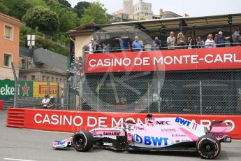 World © Octane Photographic Ltd. Formula 1 – Monaco GP - Practice 1. Sahara Force India VJM11 - Sergio Perez. Monte-Carlo. Thursday 24th May 2018.