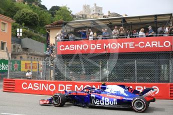 World © Octane Photographic Ltd. Formula 1 – Monaco GP - Practice 1. Scuderia Toro Rosso STR13 – Pierre Gasly. Monte-Carlo. Thursday 24th May 2018.