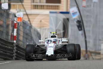 World © Octane Photographic Ltd. Formula 1 – Monaco GP - Practice 1. Williams Martini Racing FW41 – Sergey Sirotkin. Monte-Carlo. Thursday 24th May 2018.