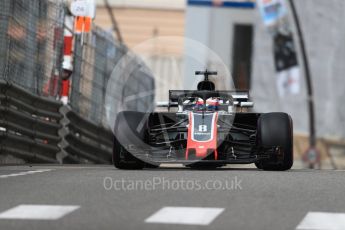 World © Octane Photographic Ltd. Formula 1 – Monaco GP - Practice 1. Haas F1 Team VF-18 – Romain Grosjean. Monte-Carlo. Thursday 24th May 2018.