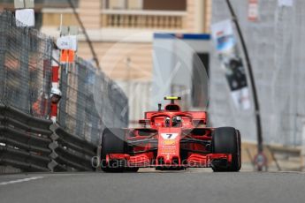 World © Octane Photographic Ltd. Formula 1 – Monaco GP - Practice 1. Scuderia Ferrari SF71-H – Kimi Raikkonen. Monte-Carlo. Thursday 24th May 2018.