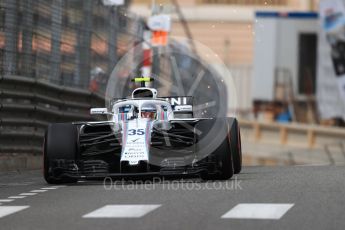 World © Octane Photographic Ltd. Formula 1 – Monaco GP - Practice 1. Williams Martini Racing FW41 – Sergey Sirotkin. Monte-Carlo. Thursday 24th May 2018.
