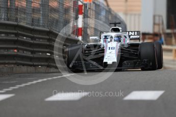 World © Octane Photographic Ltd. Formula 1 – Monaco GP - Practice 1. Williams Martini Racing FW41 – Lance Stroll. Monte-Carlo. Thursday 24th May 2018.