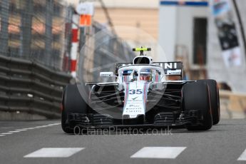 World © Octane Photographic Ltd. Formula 1 – Monaco GP - Practice 1. Williams Martini Racing FW41 – Sergey Sirotkin. Monte-Carlo. Thursday 24th May 2018.