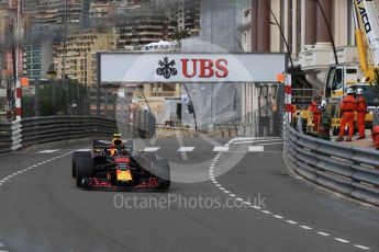 World © Octane Photographic Ltd. Formula 1 – Monaco GP - Practice 1. Aston Martin Red Bull Racing TAG Heuer RB14 – Max Verstappen. Monte-Carlo. Thursday 24th May 2018.