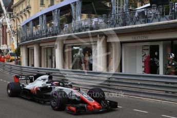 World © Octane Photographic Ltd. Formula 1 – Monaco GP - Practice 1. Haas F1 Team VF-18 – Romain Grosjean. Monte-Carlo. Thursday 24th May 2018.