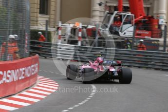 World © Octane Photographic Ltd. Formula 1 – Monaco GP - Practice 1. Sahara Force India VJM11 - Esteban Ocon. Monte-Carlo. Thursday 24th May 2018.