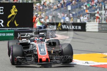 World © Octane Photographic Ltd. Formula 1 – Monaco GP - Practice 2. Haas F1 Team VF-18 – Romain Grosjean. Monte-Carlo. Thursday 24th May 2018.