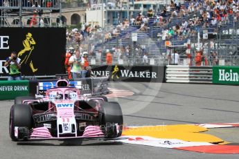 World © Octane Photographic Ltd. Formula 1 – Monaco GP - Practice 2. Sahara Force India VJM11 - Sergio Perez. Monte-Carlo. Thursday 24th May 2018.