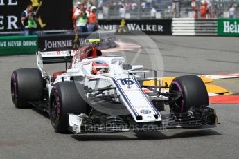 World © Octane Photographic Ltd. Formula 1 – Monaco GP - Practice 2. Alfa Romeo Sauber F1 Team C37 – Charles Leclerc. Monte-Carlo. Thursday 24th May 2018.