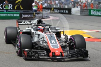 World © Octane Photographic Ltd. Formula 1 – Monaco GP - Practice 2. Haas F1 Team VF-18 – Romain Grosjean. Monte-Carlo. Thursday 24th May 2018.