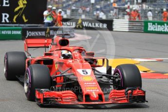 World © Octane Photographic Ltd. Formula 1 – Monaco GP - Practice 2. Scuderia Ferrari SF71-H – Sebastian Vettel. Monte-Carlo. Thursday 24th May 2018.