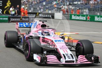 World © Octane Photographic Ltd. Formula 1 – Monaco GP - Practice 2. Sahara Force India VJM11 - Sergio Perez. Monte-Carlo. Thursday 24th May 2018.