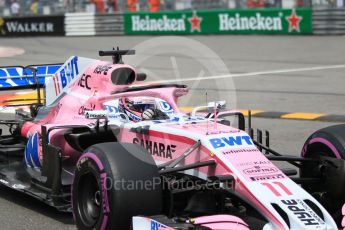 World © Octane Photographic Ltd. Formula 1 – Monaco GP - Practice 2. Sahara Force India VJM11 - Sergio Perez. Monte-Carlo. Thursday 24th May 2018.