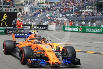 World © Octane Photographic Ltd. Formula 1 – Monaco GP - Practice 2. McLaren MCL33 – Stoffel Vandoorne. Monte-Carlo. Thursday 24th May 2018.