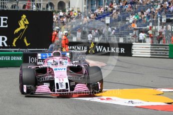 World © Octane Photographic Ltd. Formula 1 – Monaco GP - Practice 2. Sahara Force India VJM11 - Sergio Perez. Monte-Carlo. Thursday 24th May 2018.