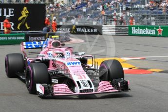 World © Octane Photographic Ltd. Formula 1 – Monaco GP - Practice 2. Sahara Force India VJM11 - Esteban Ocon. Monte-Carlo. Thursday 24th May 2018.