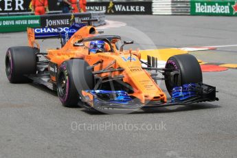 World © Octane Photographic Ltd. Formula 1 – Monaco GP - Practice 2. McLaren MCL33 – Fernando Alonso. Monte-Carlo. Thursday 24th May 2018.