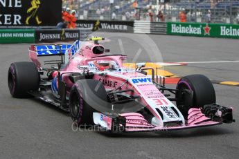 World © Octane Photographic Ltd. Formula 1 – Monaco GP - Practice 2. Sahara Force India VJM11 - Esteban Ocon. Monte-Carlo. Thursday 24th May 2018.