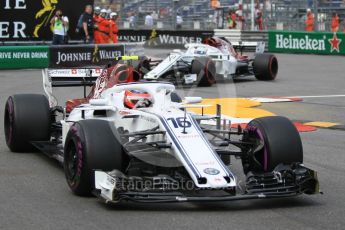 World © Octane Photographic Ltd. Formula 1 – Monaco GP - Practice 2. Alfa Romeo Sauber F1 Team C37 – Charles Leclerc and Marcus Ericsson. Monte-Carlo. Thursday 24th May 2018.