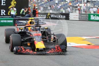 World © Octane Photographic Ltd. Formula 1 – Monaco GP - Practice 2. Aston Martin Red Bull Racing TAG Heuer RB14 – Max Verstappen. Monte-Carlo. Thursday 24th May 2018.
