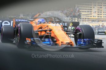 World © Octane Photographic Ltd. Formula 1 – Monaco GP - Practice 2. McLaren MCL33 – Fernando Alonso. Monte-Carlo. Thursday 24th May 2018.