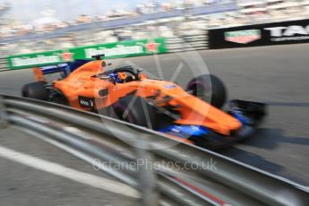 World © Octane Photographic Ltd. Formula 1 – Monaco GP - Practice 2. McLaren MCL33 – Fernando Alonso. Monte-Carlo. Thursday 24th May 2018.