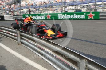 World © Octane Photographic Ltd. Formula 1 – Monaco GP - Practice 2. Aston Martin Red Bull Racing TAG Heuer RB14 – Max Verstappen. Monte-Carlo. Thursday 24th May 2018.