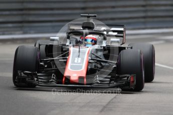World © Octane Photographic Ltd. Formula 1 – Monaco GP - Practice 2. Haas F1 Team VF-18 – Romain Grosjean. Monte-Carlo. Thursday 24th May 2018.
