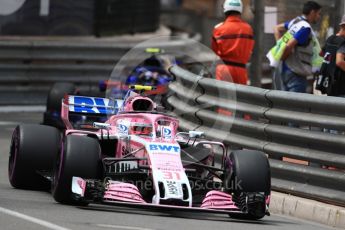 World © Octane Photographic Ltd. Formula 1 – Monaco GP - Practice 2. Sahara Force India VJM11 - Esteban Ocon. Monte-Carlo. Thursday 24th May 2018.