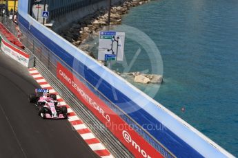 World © Octane Photographic Ltd. Formula 1 – Monaco GP - Practice 2. Sahara Force India VJM11 - Esteban Ocon. Monte-Carlo. Thursday 24th May 2018.