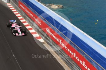 World © Octane Photographic Ltd. Formula 1 – Monaco GP - Practice 2. Sahara Force India VJM11 - Sergio Perez. Monte-Carlo. Thursday 24th May 2018.