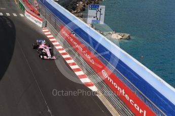 World © Octane Photographic Ltd. Formula 1 – Monaco GP - Practice 2. Sahara Force India VJM11 - Esteban Ocon. Monte-Carlo. Thursday 24th May 2018.