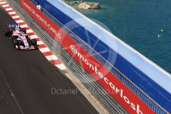 World © Octane Photographic Ltd. Formula 1 – Monaco GP - Practice 2. Sahara Force India VJM11 - Sergio Perez. Monte-Carlo. Thursday 24th May 2018.