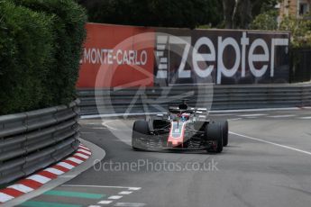 World © Octane Photographic Ltd. Formula 1 – Monaco GP - Practice 2. Haas F1 Team VF-18 – Romain Grosjean. Monte-Carlo. Thursday 24th May 2018.