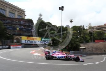 World © Octane Photographic Ltd. Formula 1 – Monaco GP - Practice 2. Sahara Force India VJM11 - Sergio Perez. Monte-Carlo. Thursday 24th May 2018.