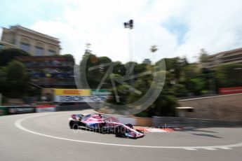 World © Octane Photographic Ltd. Formula 1 – Monaco GP - Practice 2. Sahara Force India VJM11 - Sergio Perez. Monte-Carlo. Thursday 24th May 2018.