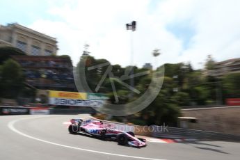 World © Octane Photographic Ltd. Formula 1 – Monaco GP - Practice 2. Sahara Force India VJM11 - Esteban Ocon. Monte-Carlo. Thursday 24th May 2018.