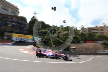 World © Octane Photographic Ltd. Formula 1 – Monaco GP - Practice 2. Sahara Force India VJM11 - Esteban Ocon. Monte-Carlo. Thursday 24th May 2018.