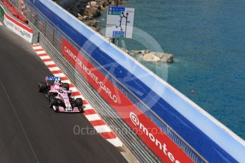 World © Octane Photographic Ltd. Formula 1 – Monaco GP - Practice 2. Sahara Force India VJM11 - Sergio Perez. Monte-Carlo. Thursday 24th May 2018.