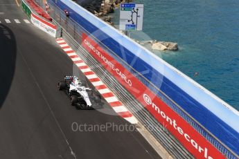 World © Octane Photographic Ltd. Formula 1 – Monaco GP - Practice 2. Williams Martini Racing FW41 – Sergey Sirotkin. Monte-Carlo. Thursday 24th May 2018.